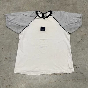 Vintage y2k Mossimo Shirt Adult Small Surfing Surf Tee White Raglan Made in USA - Picture 1 of 9