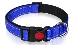 Dog Lead and Collar Sets Strong Adjustable Nylon Reflective Padded Comfort XS-L - Picture 1 of 22
