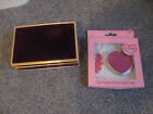 Purple velvet jewellery box and Beauty Boutique Pink Compact Mirror Gift set