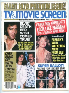 January 1978 TV and Movie Screen Magazine Elvis, Cher, and Farrah Fawcett Cover - Imagen 1 de 2