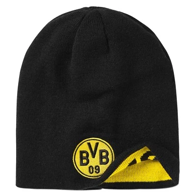 Borussia Dortmund Wendemütze Logo Beanie wendbar Wende Mütze schwarzgelb BVB 09