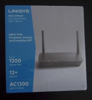 Linksys MAX-STREAM AC1300 Dual-Band Mesh Wi-Fi 5 Router NEW - Image 1 of 2