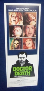 DOCTOR DEATH 14X36 ORIGINAL ROLLED MOVIE POSTER INSERT 1973 JOHN CONSIDINE - Picture 1 of 1