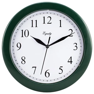 25205 Equity by La Crosse 10" Plastic Analog Wall Clock - Hunter Green - Picture 1 of 6