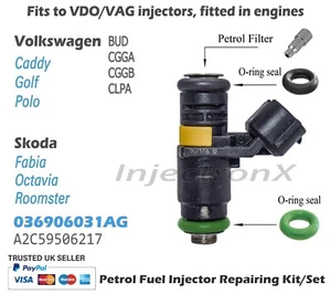 Fuel Injector Service Kit O-Ring 036906031AG for Skoda Volkswagen 1.4, 1.4(16v) - Picture 1 of 1