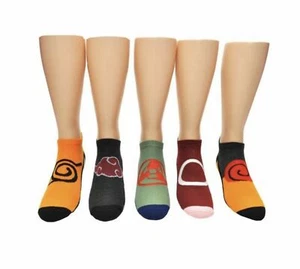 5-PK Men’s Naruto Socks, Naruto Symbols Socks, Naruto Anime Socks, Ankle Socks - Picture 1 of 1