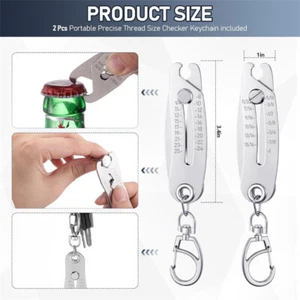Portable Precise Thread Size Checker Keychain Bolt Size Checker Keychain Manual - Picture 1 of 9