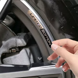 4Pcs Limited Edition Car Wheel Hub Stickers Emblem Badge Strip Tape Accessories - Picture 1 of 10