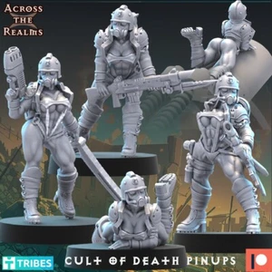 Cult of Death Pinups(x4)/TTRPG/Wargaming/Unassembled/Unpainted/Across the Realm - Picture 1 of 1
