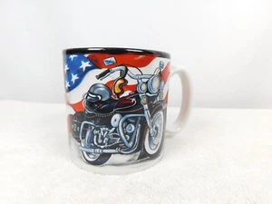 Burton & Burton FIB US Flag w/Motorcycle Mug - Picture 1 of 4