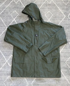 Helly Hansen Army Green Men Rain Coat Jacket Waterproof Medium - Picture 1 of 7