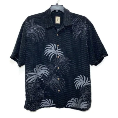 Camisa Jamaica Jaxx 100% Seda Talla XL Negra Hawaiana Floral Cabana Resort Foto 1 de 4