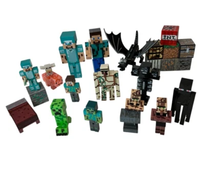 Minecraft Action Figures Toys Diamond Steve Creeper Ender Dragon Wither YOU PICK - Image 1 of 4