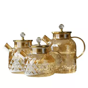 Modern Luxury 1000ml 1500ml 1800ml High Borosilicate Glass Drinking Tea Pitcher - Picture 1 of 7