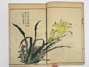 Japanese Woodblock Print Book “Kaishien Sochukakafu” all 4volume 芥子園画伝 - Picture 1 of 24