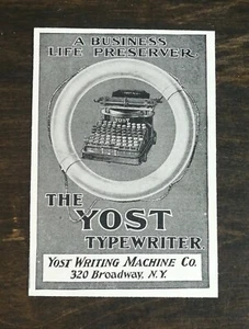 Vintage 1900 The Yost Typewriter Yost Writing Machine Company Original Ad 1021  - Picture 1 of 1
