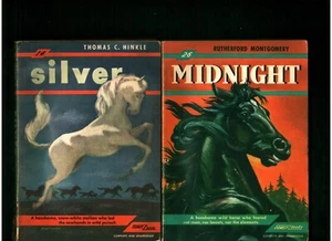 two vintage 1949 illustrated paperback novels about HORSES -- MIDNIGHT -- SILVER - Picture 1 of 2