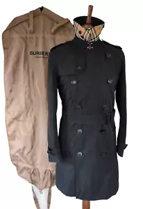 Burberry Herren Trenchcoat Kensington IT 48 UK 38" Brustumfang Small S Schwarz Mid - Bild 1 von 22
