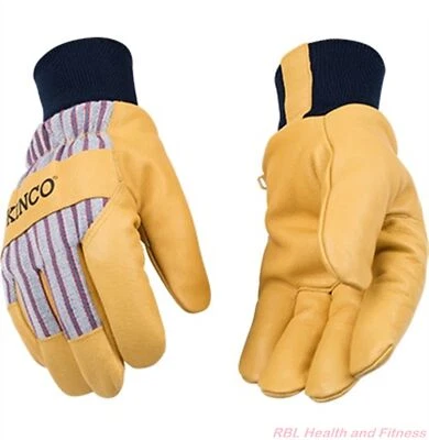 KINCO 1927KW Lined Premium Grain Pigskin Palm Work Gloves - Knit Wrist -Heatkeep