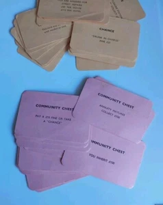 Monopoly 70er Vintage Full Set Chance & Community Chest Cards 32 Karten Ersatzteile  - Bild 1 von 4