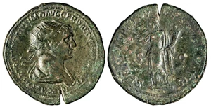 Roman Imperial. Trajan (AD 98-117) AE Dupondius, 12.93 g, 28 mm. RIC 635 - Picture 1 of 3