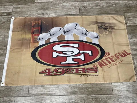 San Francisco 49ers Home Of The Faithful 3' x 5' Flag Banner Quest For 6 2022 Cover