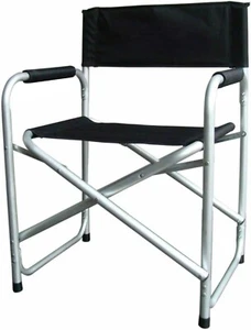 Schwarzer Aluminium-Regisseur-Klappstuhl, Armlehne, Garten Draussen Camping - Bild 1 von 8