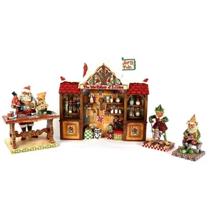 Jim Shore ELFOS EN EL TALLER 4 piezas Set Santa Heartwood Creek #4008233 sin caja - Imagen 1 de 23