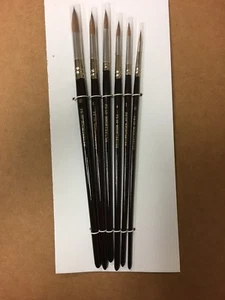 6 PIECE RED SABLE HAIR ARTIST BRUSH - Picture 1 of 2