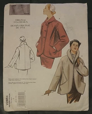 UNCUT Vintage Vogue 1950s sewing pattern V2284 oversized jacket sizes 6-8-10 - Image 1 of 2