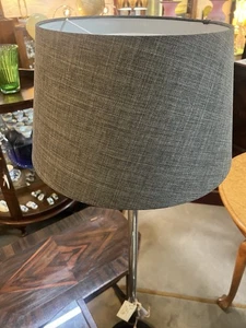 Grande Vintage - Pantalla de tela gris original para lámpara de pie - Imagen 1 de 6