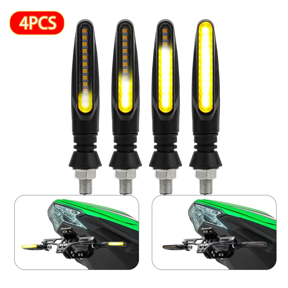 4X Luces Ámbar Intermitentes Indicador LED Intermitentes Universal Moto Duraderas Foto 1 de 4
