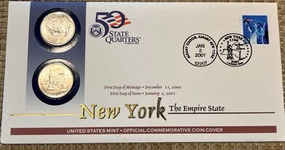 1st Day Mintage New York 2001 US Mint Commemorative 50 State Quarters  - #11 - Image 1 of 2