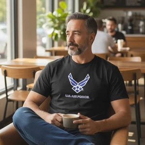 Popfunk Herren T-Shirt 2XL Schwarz U.S. Air Force Grafik Kurzarm - Bild 1 von 7