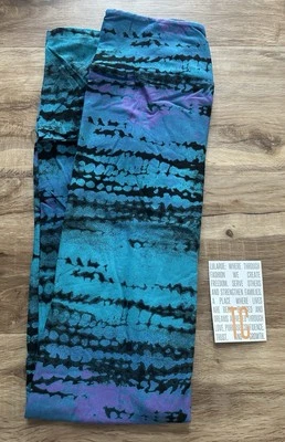 New Release LuLaRoe TC Tall & Curvy Leggings Beautiful Mermaid Tie Dye Print - Imagem 1 de 3