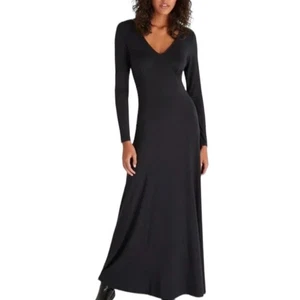 Z Supply Grace Black V Neck Maxi Dress S - Picture 1 of 9