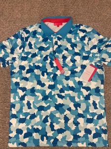 Redvanly Large Malibu Blue Camo Dawson Golf Polo NWT - Picture 1 of 10