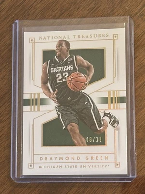 Panini National Treasures Collegiate Draymond Green Spartans Gold 2016 raro/10 Foto 1 de 2
