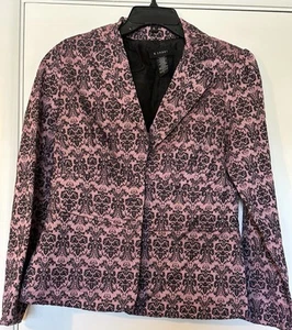 B. Smart Damen lila schwarz Langarm Knopf Blazer Jacke Gr. 12 - Bild 1 von 4