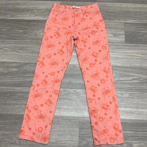 Levi's 512 Orange Pink Jeans Womens 29x32 Slim Fit Stretch Straight Floral Denim - Picture 1 of 15