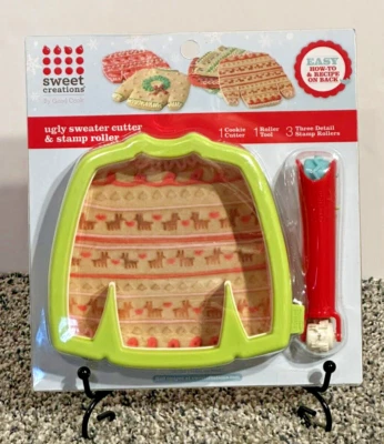 Sweet Creations-Ugly Suéter Cortador de Galletas Sello Rodillo Kit Receta de Abuela Foto 1 de 2