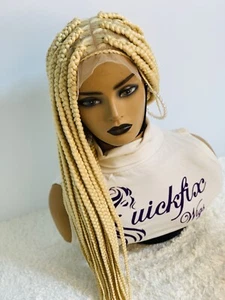 Peluca trenzada sin nudos, trenzas de caja, peluca trenza de encaje completo, peluca trenza, trenza senegalesa - Imagen 1 de 7