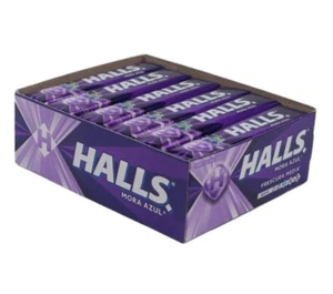 HALLS Cough Drops Mora Azul Mexican Blueberry Flavor - 12 Pack - Picture 1 of 3