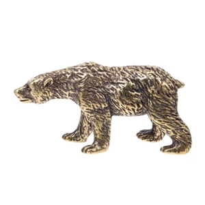 Bronze Miniature Figure Zodiac Tiger Figurine Brass Black Bear Ornaments - Picture 1 of 12