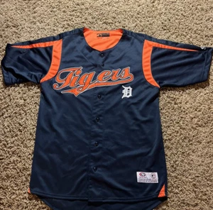DETROIT TIGERS MLB BASEBALL JERSEY Mens Size Medium Blue TRUE FAN SERIES - Picture 1 of 4