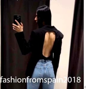 ZARA NUEVO MUJER BLAZER CON ESPALDA RECORTADA CHAQUETA NEGRA XS-XXL 5247/782/800 - Imagen 1 de 3