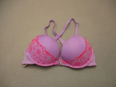 Sujetador Demi 32B La Senza para mujer púrpura forrado con aros cierre frontal 8R Foto 1 de 4