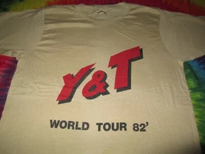 Y & T WORLD TOUR 1982 DAVE MENIKETTI NEGRO TIGRE HEAVY METAL CAMISETA CONCIERTO-L - Imagen 1 de 3