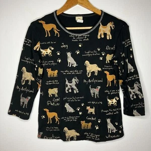 Jess & Jane Damen-Top Hundedruck My Best Friend 3/4-Ärmel Small Y2K Kunst - Bild 1 von 7