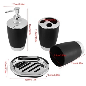 4Pcs Bathroom Accessory Suit Set Toothbrush Dispenser Soap Cup Holder Dish Kit - Picture 1 of 11